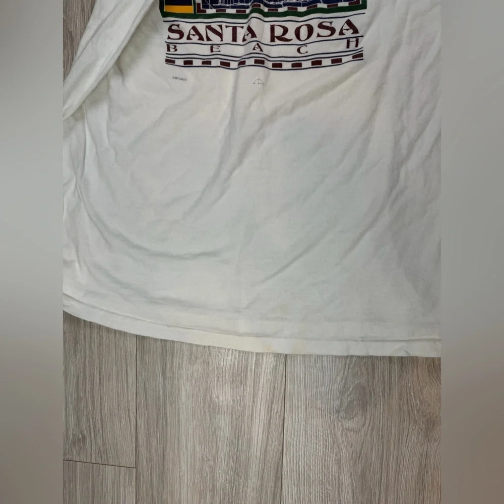 Vintage World Ts Dolphin St Simons‎ Island Santa Rosa Beach T-Shirt White XL